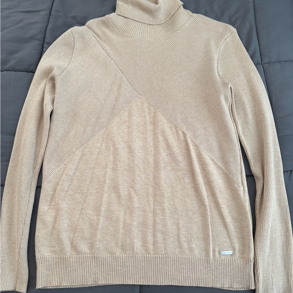 Calvin Klein Tan Knit Turtleneck
